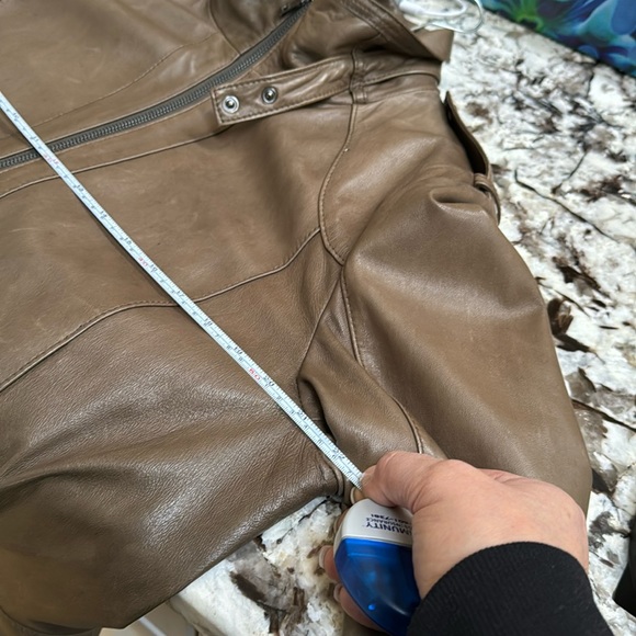 Marc New York Marc Anthony Leather Jacket Zip Front Olive Size Large - Picture 8 of 8